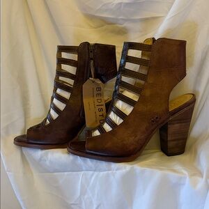 BED|STU Brown Heeled Boots for Women
